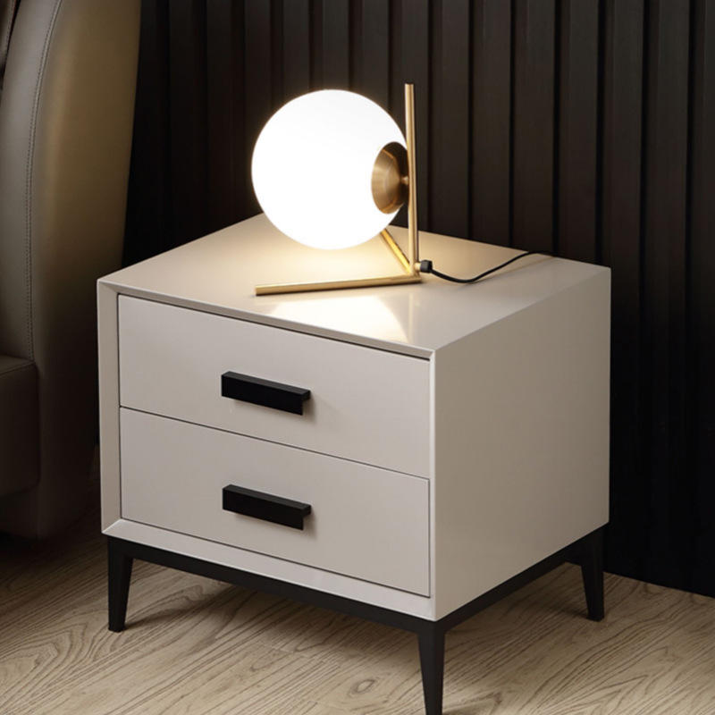 Light Luxury Style Modern Simple Painted Board Cabinet Bedside Table 2