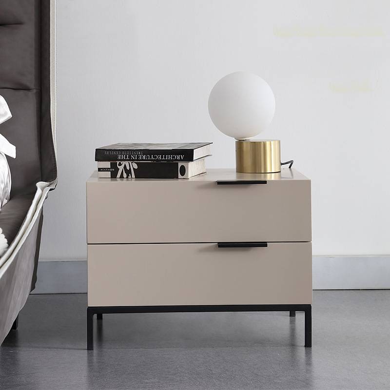 Light Luxury Style Modern Simple Painted Board Cabinet Bedside Table 1