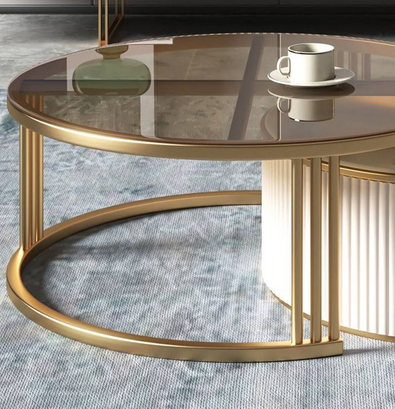 Light Luxury Style Simple Modern Slate Tempered Glass Coffee Table