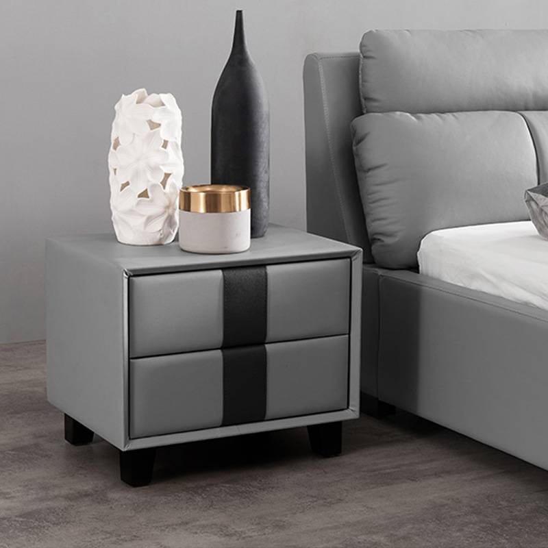 Light Luxury Style Modern Minimalist Design Leather  Bedside Table