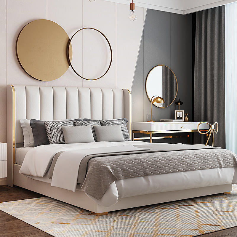 Light Luxury Style Golden Edge Bed