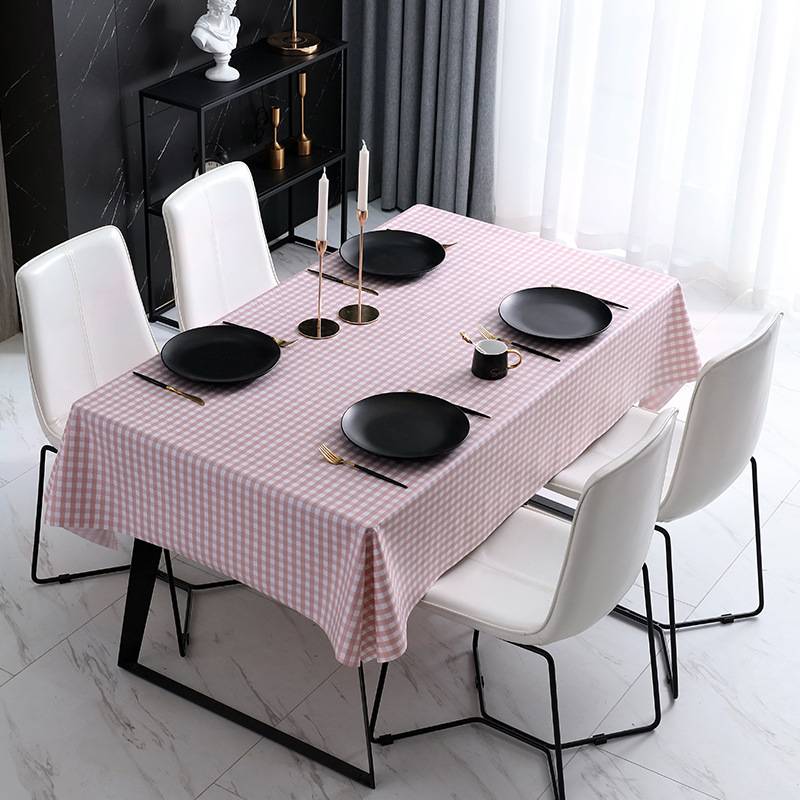 Simple Nordic Style PVC Square Tablecloth (Small Grid)