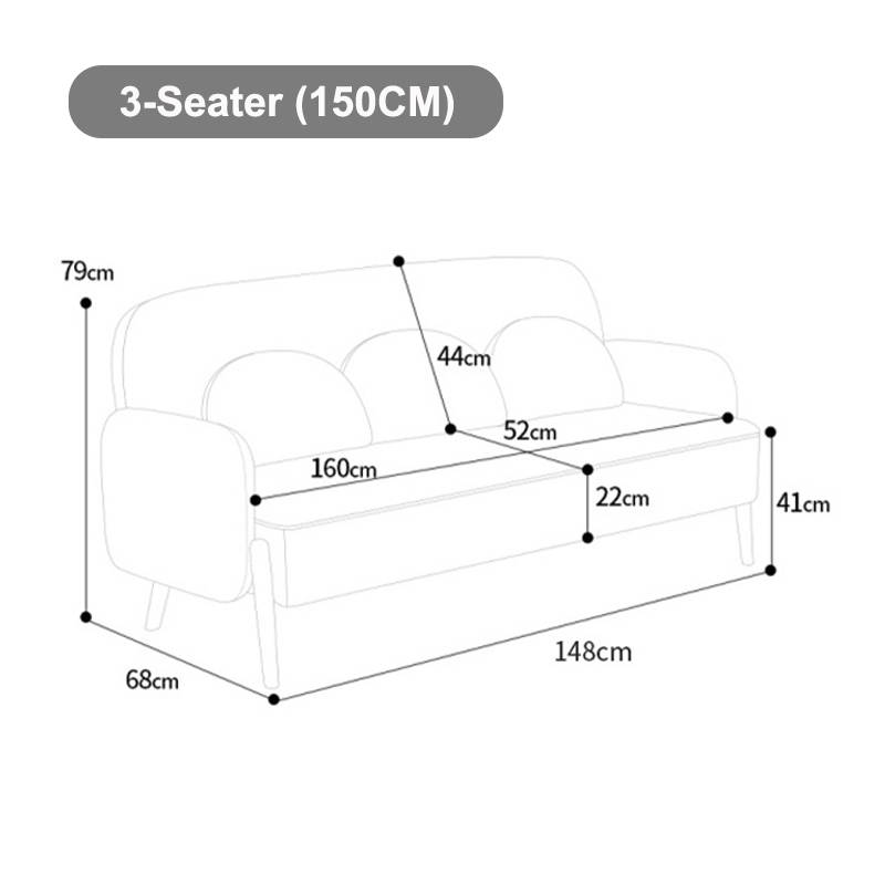 Nordic Minimalist Technology Fabric Sofa（150cm）