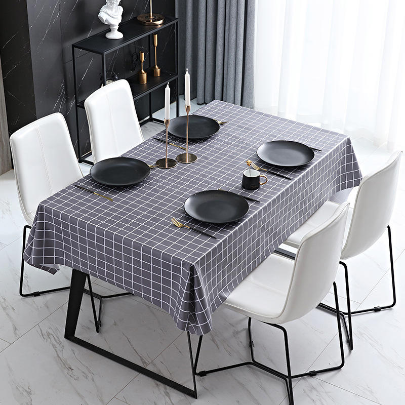 Simple Nordic Style PVC Square Tablecloth (Middle Grid)productInfoLeftImg