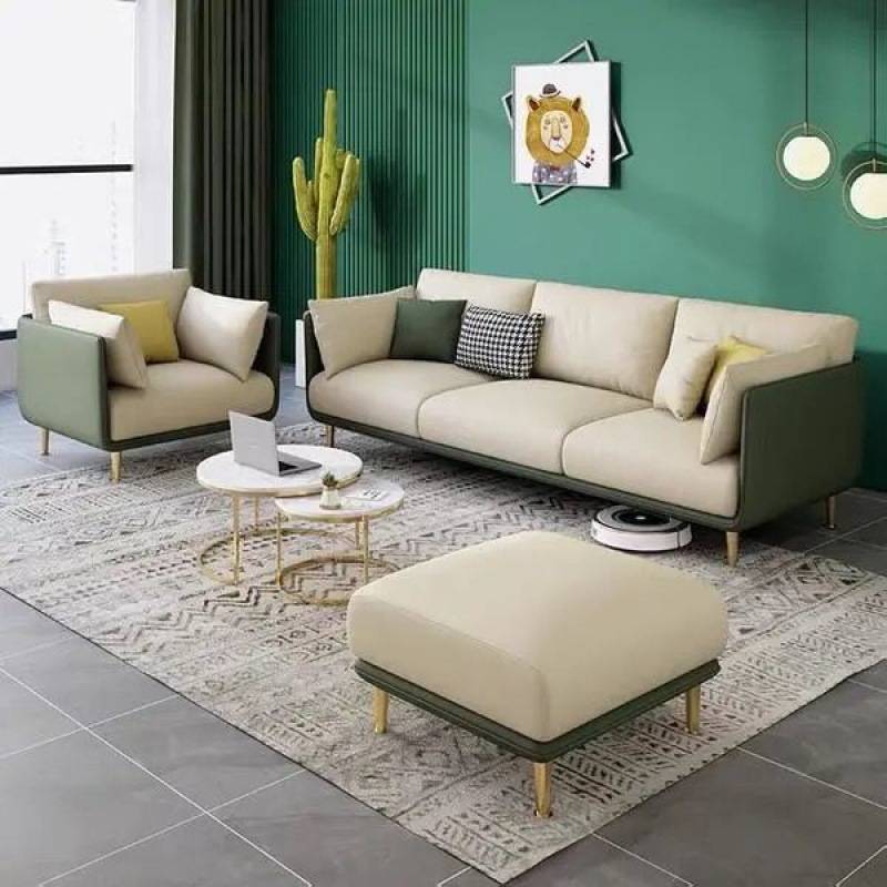 Light Luxury Style Modern Technology cloth Double Sofa
