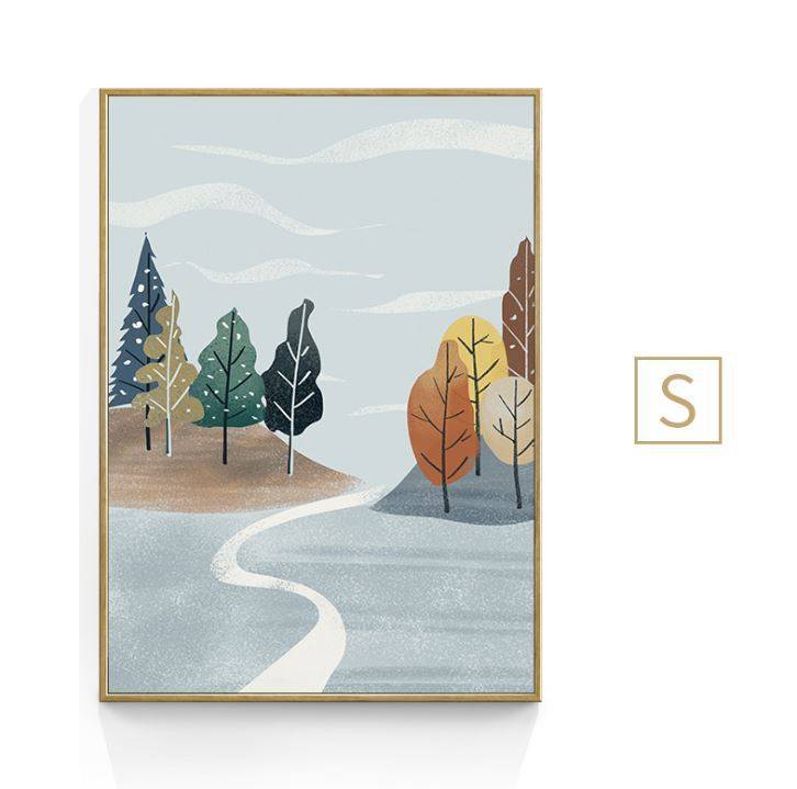 Nordic Style Light Luxury Hanging Painting Seasonal Scenery M-T
