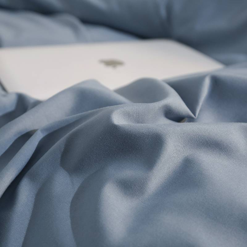 Simple Four-Piece Set Cotton Bedding Sheet Quilt Cover （Stitching Color）