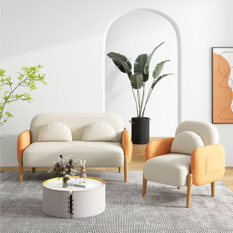 Nordic Mixed Color Flannel Sofa