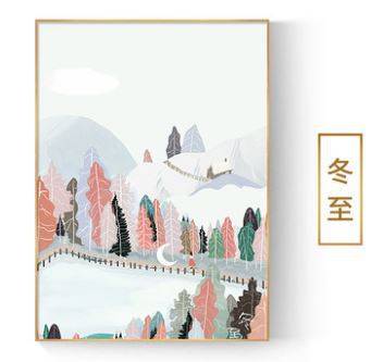 Nordic Style Light Luxury Hanging Painting 24 Solar Terms In Winter