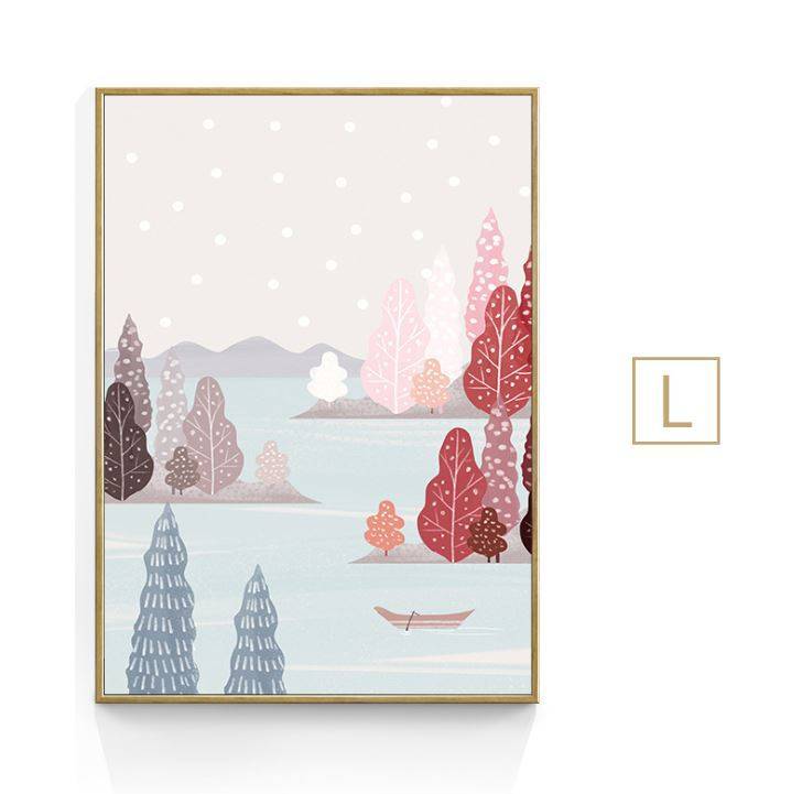 Nordic Style Light Luxury Hanging Painting Seasonal Scenery G-L
