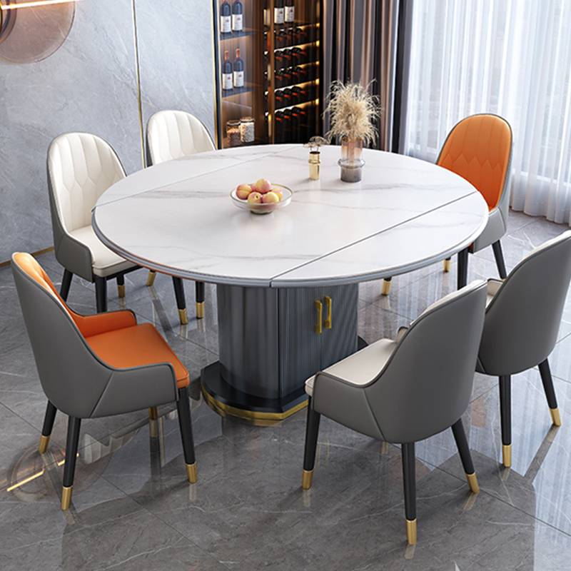 Light Luxury Style Grey Dining Table Chair