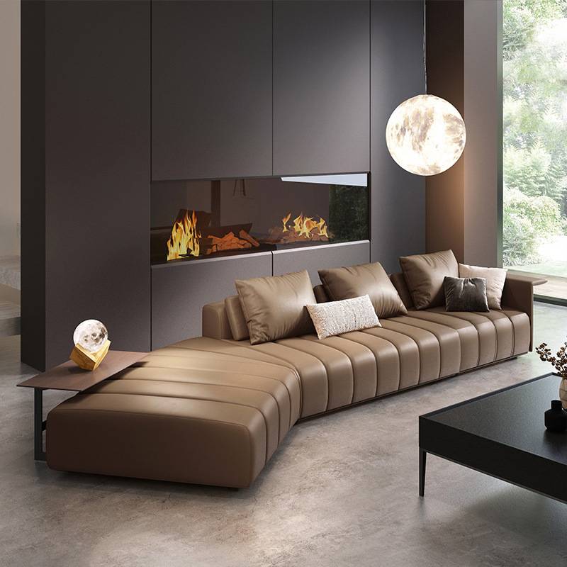 Light Luxury Style Modern Italian Design Lounge Freely Combined Leather Sofa