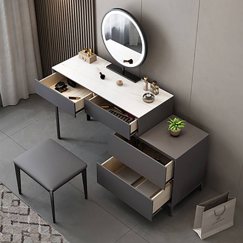 Light Luxury Style Black Classic Simple Dressing Table Set