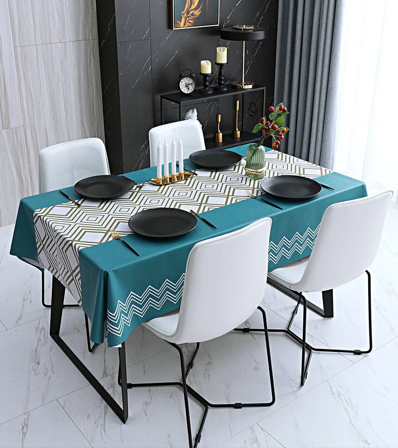 Simple Nordic Style PVC Square Tablecloth (Big Grid)
