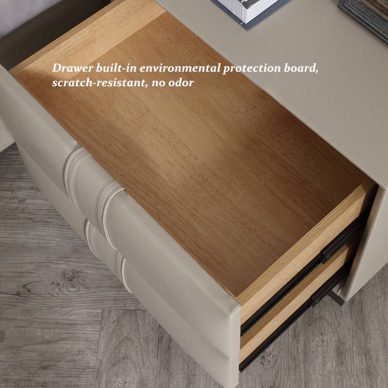 Light Luxury Style Modern Minimalist Design Leather  Bedside Table